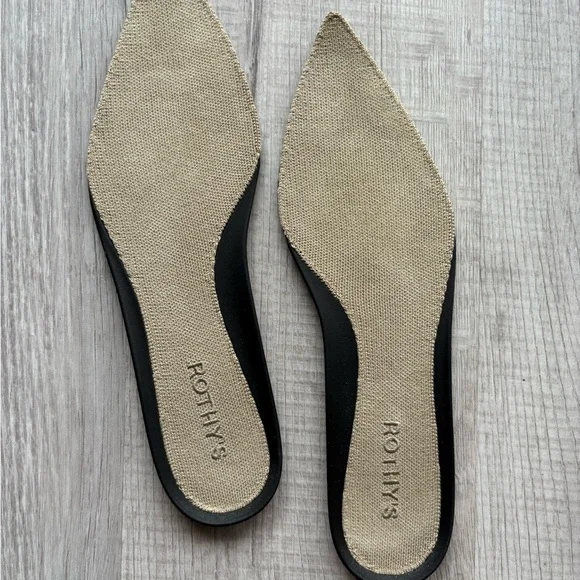 Rothy's The Point 2 size 9.5 Zebra Stripe Flats in Black and Cream - Picture 5 of 6